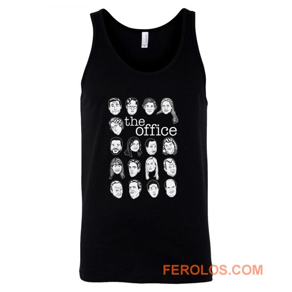 The US Office Character Faces Tank Top