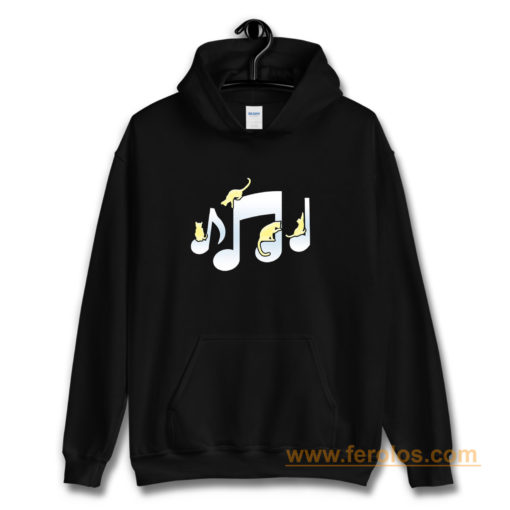 Cats Playing On Musical Notes Hoodie