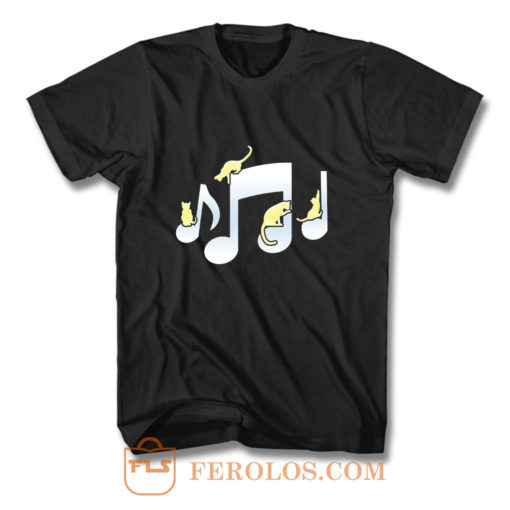 Cats Playing On Musical Notes T Shirt