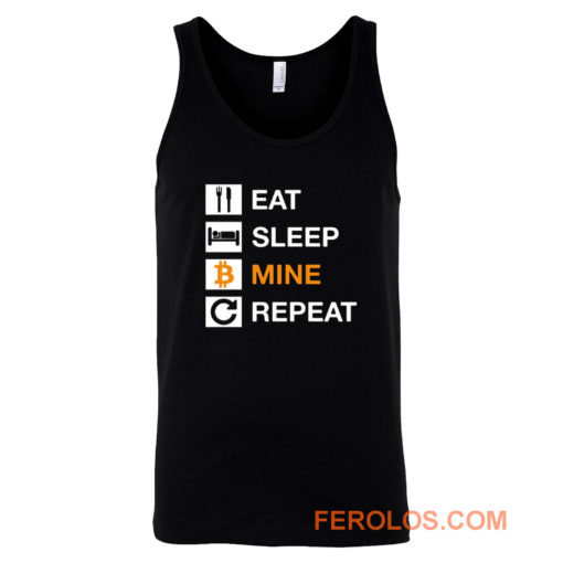 Cryptocurrency Blockchain Hodl BTC Bitcoin Miner Eat Sleep Mine Repeat Tank Top