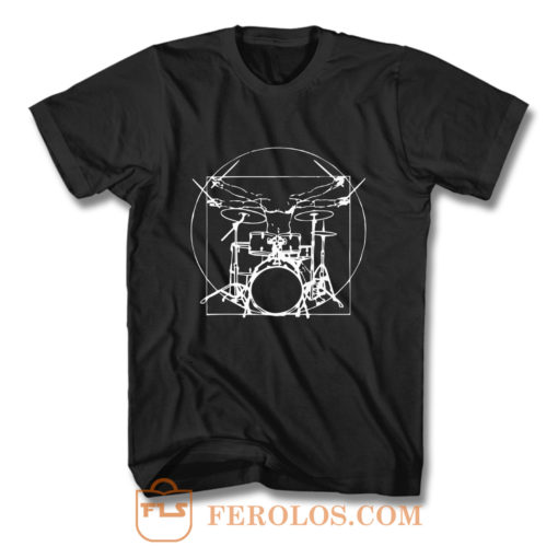 Da Vinci Drums Rock Drummer T Shirt