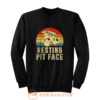 Dog Pitbull Resting Pit Face Vintage Sweatshirt