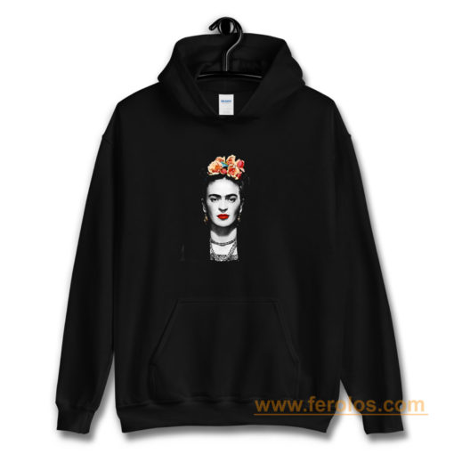 Frida Kahlo With Flowers Poster Artwork Long Sleeve Hoodie