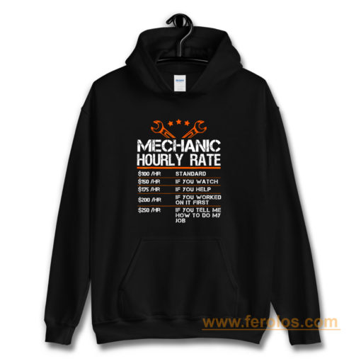 Funny Mechanic Hourly Rate Hoodie