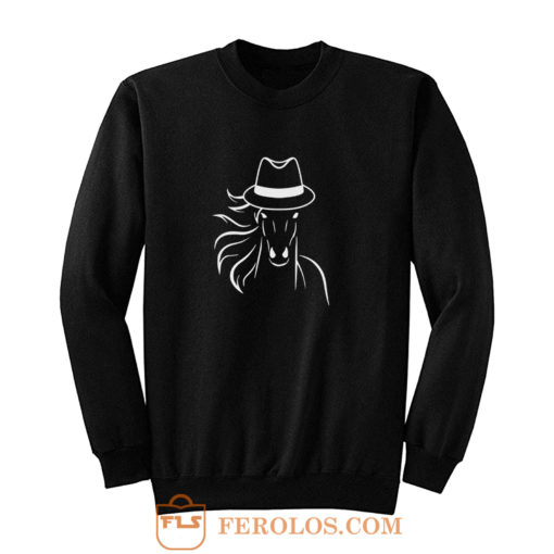 Horse With Fedora Hat Sweatshirt