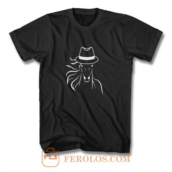 Horse With Fedora Hat T Shirt