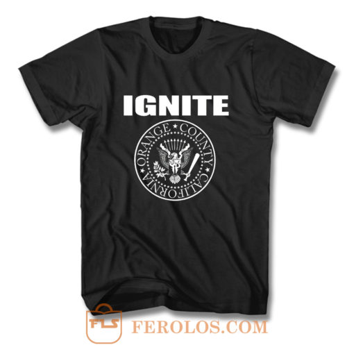 IGNITE PRESIDENT BLACK HARDCORE ORANGE COUNTY CALIFORNIA T Shirt