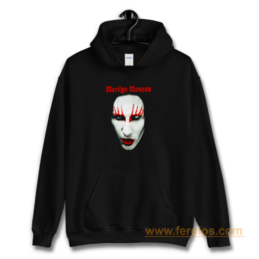 MARILYN MANSON Big Face Red Lips Gothic Hoodie