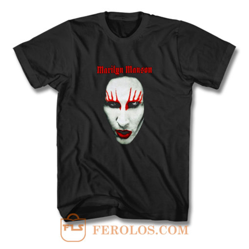 MARILYN MANSON Big Face Red Lips Gothic T Shirt