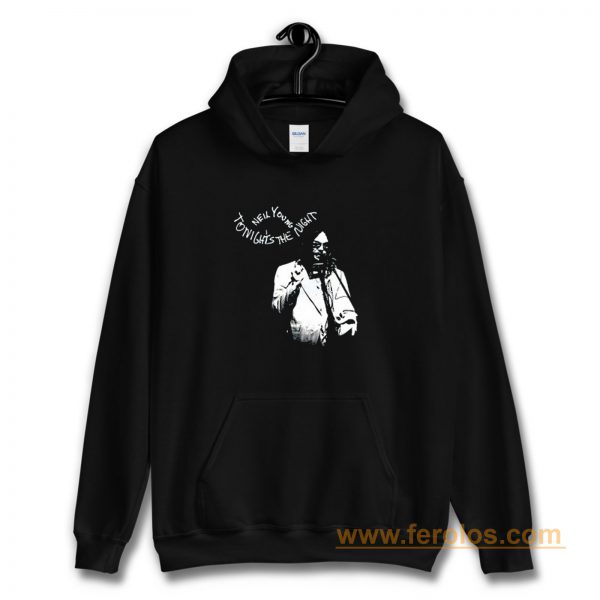 New Neil Young Tonights The Night Album Cover Mens Black Hoodie