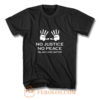 No Justice No Peace Black Lives Matter Hands Up Protesting T Shirt