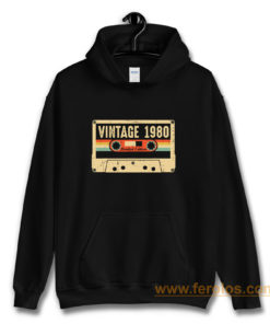 Vintage 1980 Made in 1980 40th birthday Gift Retro Cassette Hoodie