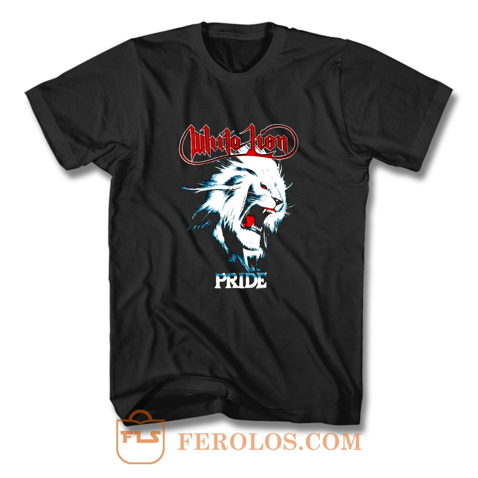 white lion band t shirt