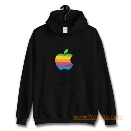 Apple Computer 80s Rainbow Logo Hoodie