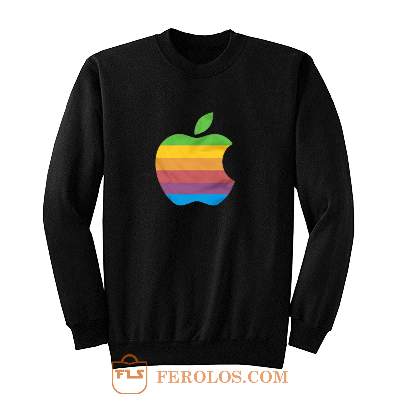 Logo Rainbow Sweatshirt Computer 80s Apple