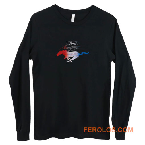 Classic Ford Mustang Usa Vintage Silver Car Logo Cars And Trucks Long Sleeve