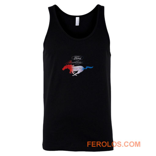 Classic Ford Mustang Usa Vintage Silver Car Logo Cars And Trucks Tank Top