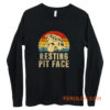 Dog Pitbull Resting Pit Face Vintage Long Sleeve