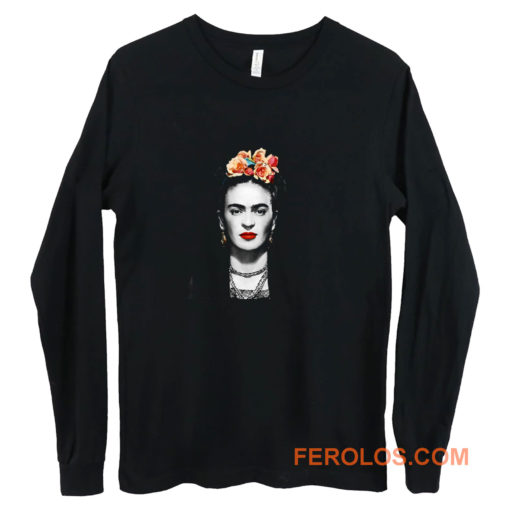 Frida Kahlo With Flowers Poster Artwork Long Sleeve Long Sleeve