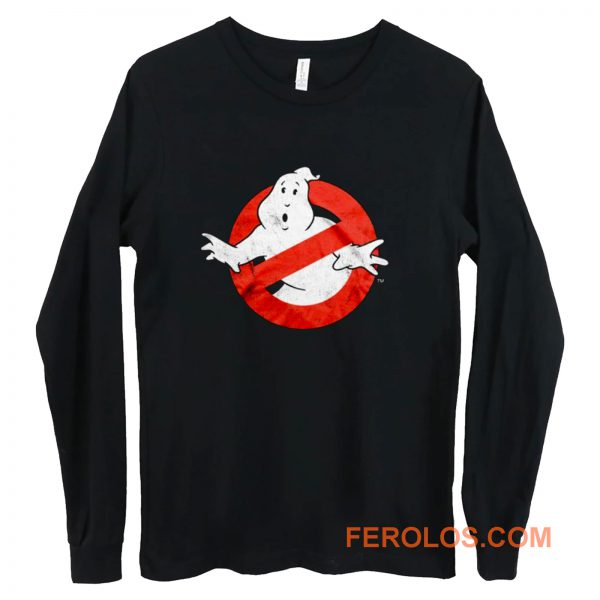 Ghostbusters Distressed Logo vintage maglia Uomo Ufficiale Long Sleeve