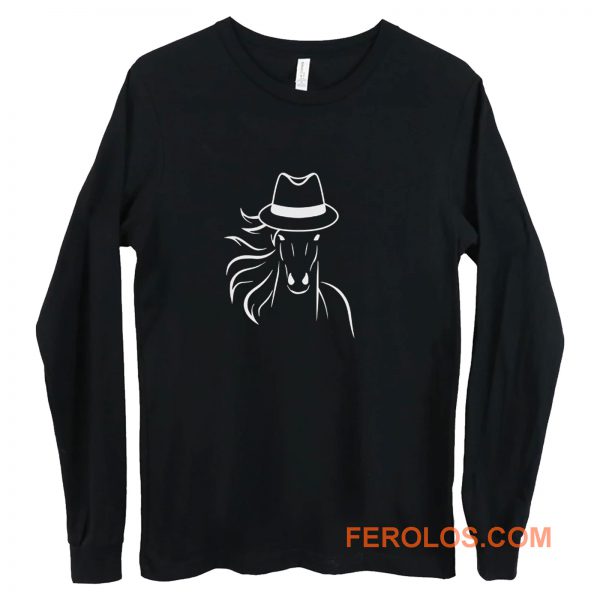 Horse With Fedora Hat Long Sleeve