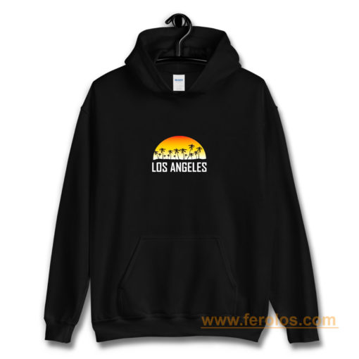 Los Angeles California Sunset And Palm Trees Beach Vacation Hoodie