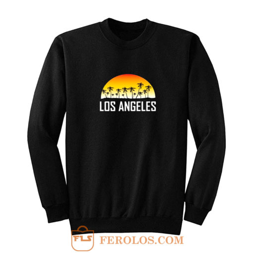 Los Angeles California Sunset And Palm Trees Beach Vacation Sweatshirt