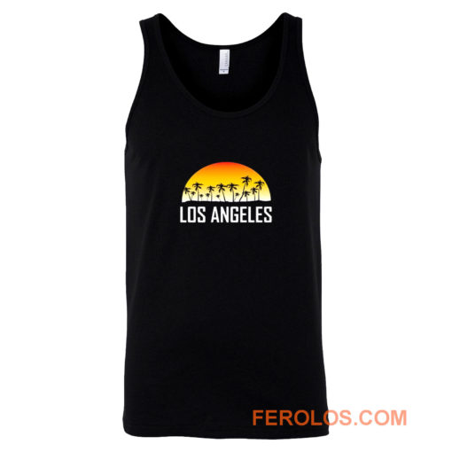 Los Angeles California Sunset And Palm Trees Beach Vacation Tank Top