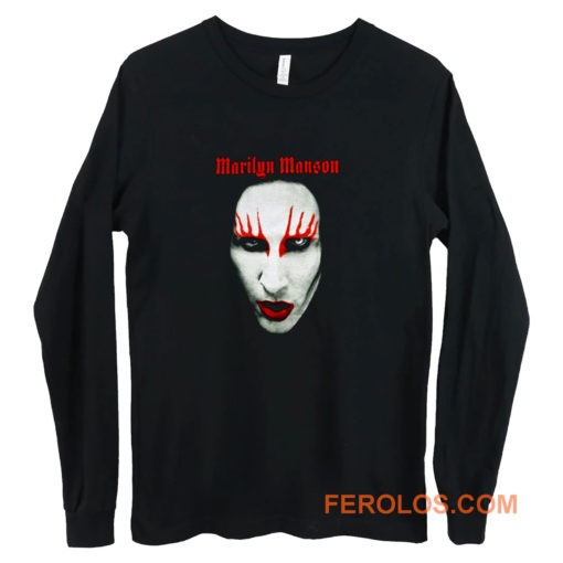 MARILYN MANSON Big Face Red Lips Gothic Long Sleeve