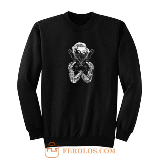 Marilyn Monroe Gangster Sexy Pinup Tattoo Guns Gang Ink Bandera Sweatshirt