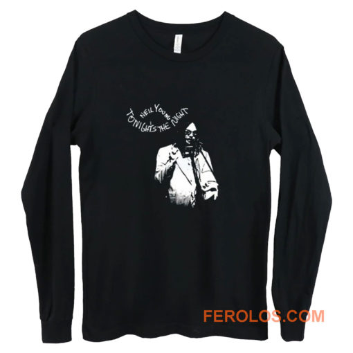 New Neil Young Tonights The Night Album Cover Mens Black Long Sleeve