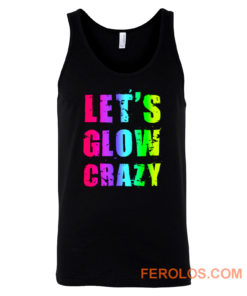 Retro Colorful Party Outfit Lets Glow Crazy Tank Top