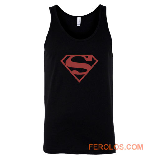 Superboy Superman Costume Red On Black Shield Dc Comics Tank Top