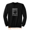 Writer Nutrition Facts Sweatshirt