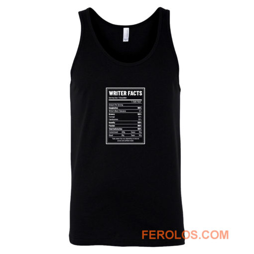 Writer Nutrition Facts Tank Top