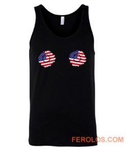 4th of July Sunflower Boobs USA flag Tank Top