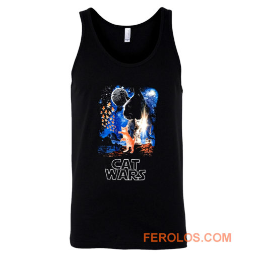 Adult Humor Cat Wars Parody Star Wars Tank Top