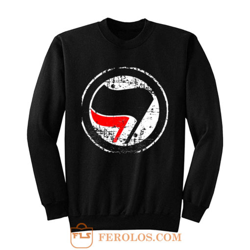 Antifa Red and Black Flag Antifascist Action Sweatshirt