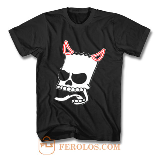 Bart Simsons Skul Devil Funny T Shirt
