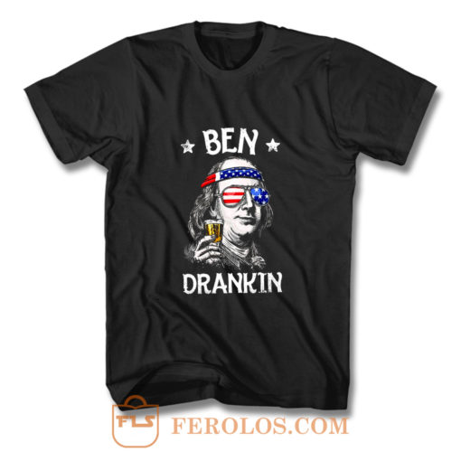 Benjamin Franklin Drinking America T Shirt