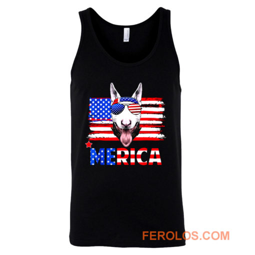 Bull Terrier Merica For 4th July United State Cute Tank Top