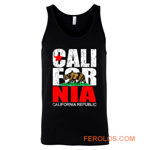 California Republic state Bear Flag Vintage Tank Top