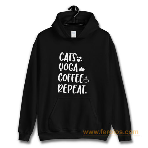 Cats Coffee Caffeine Yoga Hoodie