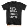 Cats Coffee Caffeine Yoga T Shirt