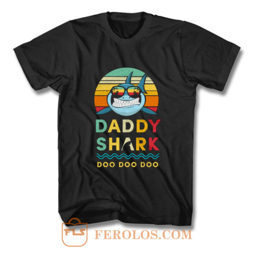 Daddy Shark Vintage Style T Shirt