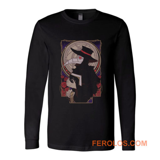 Dark Plague Doctor Creepy Art Black Death Medieval Health Horror Long Sleeve