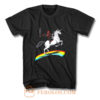 Deadpool Riding a Unicorn on a Rainbow T Shirt