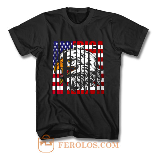 Eagle Mullet American Flag T Shirt