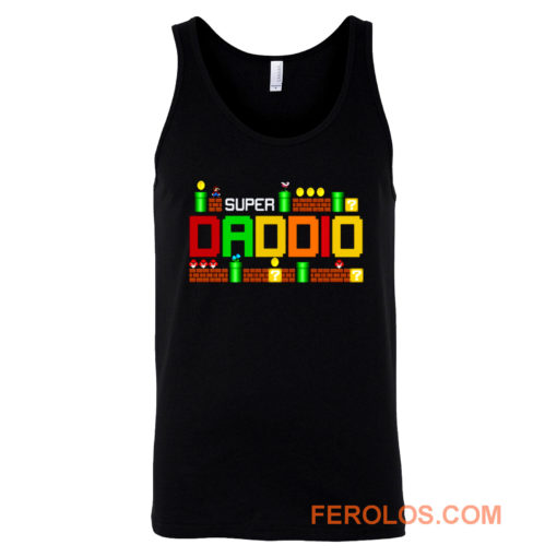 Funny Dad Super Daddio Parody Super Mario Tank Top