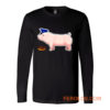 Funny Police Officer Pig Cop and Doughnut Long Sleeve